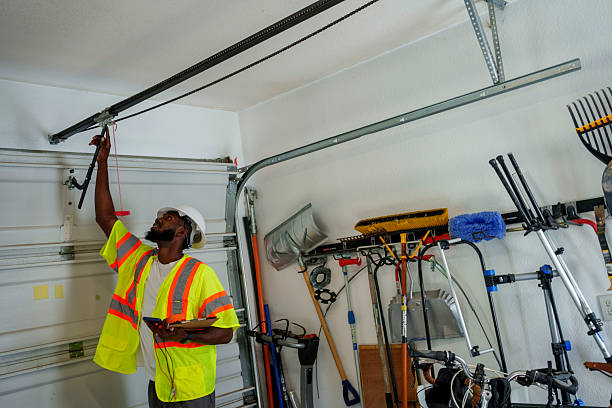 Professional Garage Door Panel Replacement technician working in Rochelle, IL
